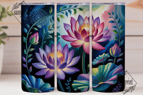 Mystical Lotus 20oz Tumbler Wrap Sublimation sassyprint 