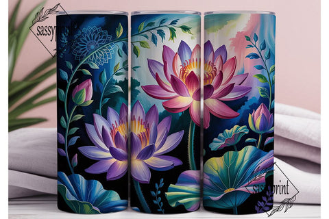 Mystical Lotus 20oz Tumbler Wrap Sublimation sassyprint 