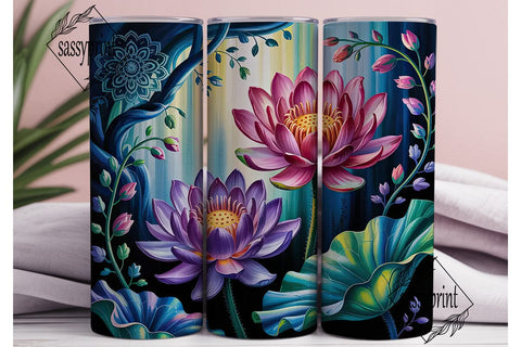 Mystical Lotus 20oz Tumbler Wrap Sublimation sassyprint 