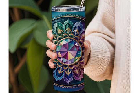 Mystical Mandala 20oz Tumbler Wrap Sublimation DesignSVG 