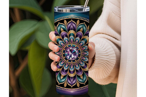 Mystical Mandala 20oz Tumbler Wrap Sublimation DesignSVG 