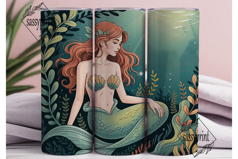 Mystical Mermaid 20oz Tumbler Wrap Sublimation sassyprint 