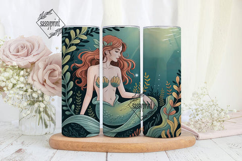 Mystical Mermaid 20oz Tumbler Wrap Sublimation sassyprint 