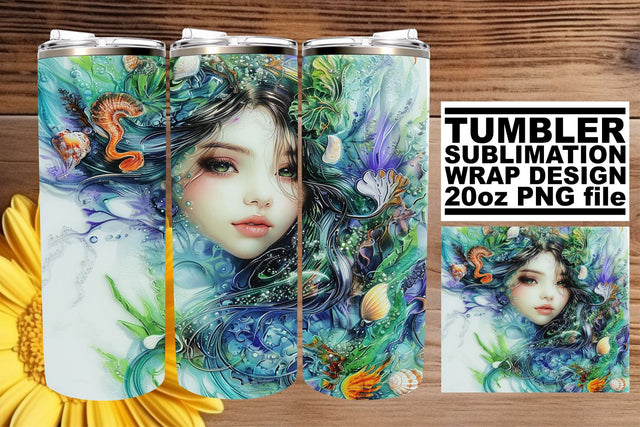 Mystical Mermaid Artwork Set Sublimation afrosvg 