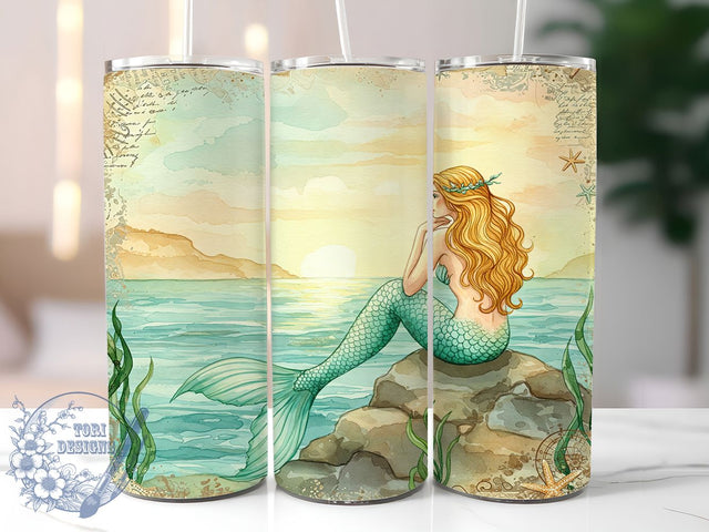 Mystical Mermaid Ocean Fantasy Tumbler, Ocean Fantasy Tumbler, 20oz Tumbler Sublimation, Mermaid Scale Tumbler Wrap, Underwater Magic Design, Enchanted Sea Tumbler, Boho Mermaid Aesthetic Sublimation ToriDesigns 