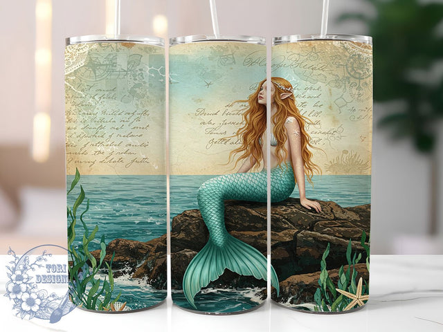 Mystical Mermaid Ocean Fantasy Tumbler, Ocean Fantasy Tumbler, 20oz Tumbler Sublimation, Mermaid Scale Tumbler Wrap, Underwater Magic Design, Enchanted Sea Tumbler, Boho Mermaid Aesthetic Sublimation ToriDesigns 