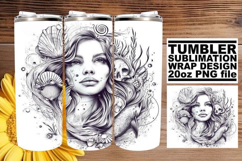 Mystical Mermaid Tumbler Artwork Collection Sublimation afrosvg 