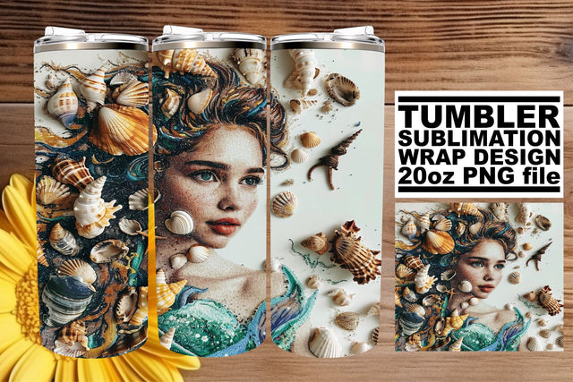 Mystical Mermaid Tumbler Design Collection Sublimation afrosvg 