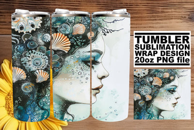 Mystical Mermaid Tumbler Sublimation Bundle Sublimation afrosvg 