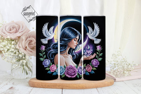 Mystical Moon Goddess 20oz Tumbler Wrap Sublimation sassyprint 