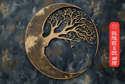 Mystical Moon laser-cut wall decor SVG MD JOYNAL ABDIN 