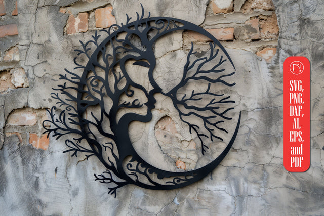 Mystical Moon laser-cut wall decor SVG MD JOYNAL ABDIN 