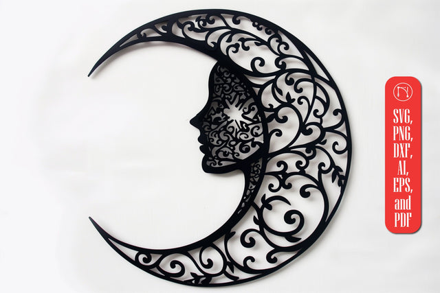 Mystical Moon laser-cut wall decor SVG MD JOYNAL ABDIN 