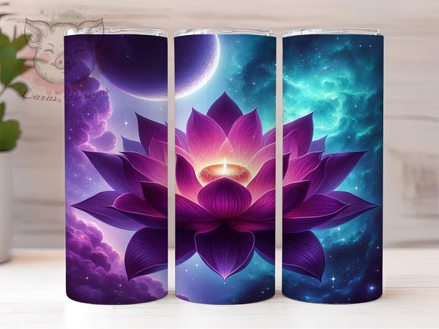 Mystical Moon Lotus Boho Tumbler, Mystical Moon Wrap, 20Oz Sublimation Design, New Age Drinkware, Spiritual Lotus Cup, Celestial Moon Gift, Boho Moon Tumbler Sublimation Lara' s Designs 