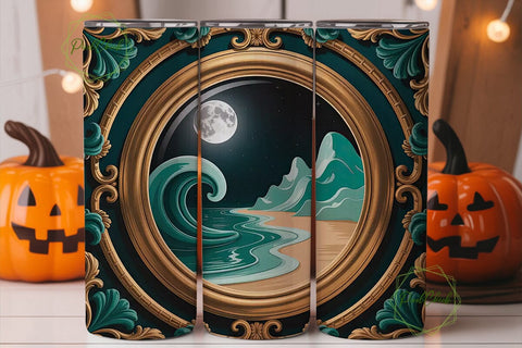 Mystical Moonlight Waters Tumbler Wrap Sublimation PixelChick 