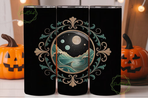 Mystical Moonlight Waters Tumbler Wrap Sublimation PixelChick 