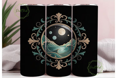 Mystical Moonlight Waters Tumbler Wrap Sublimation PixelChick 