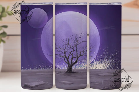 Mystical Moonlit Tree 20oz Tumbler Wrap Sublimation sassyprint 