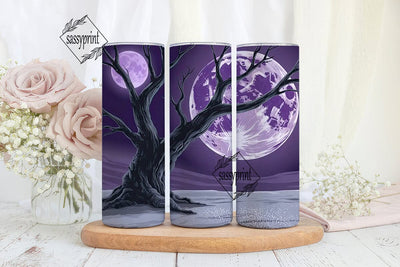 Mystical Moonlit Tree 20oz Tumbler Wrap Sublimation sassyprint 