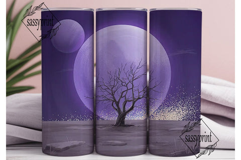 Mystical Moonlit Tree 20oz Tumbler Wrap Sublimation sassyprint 