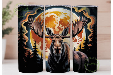 Mystical Moose 20oz Tumbler Wrap Sublimation PixelChick 
