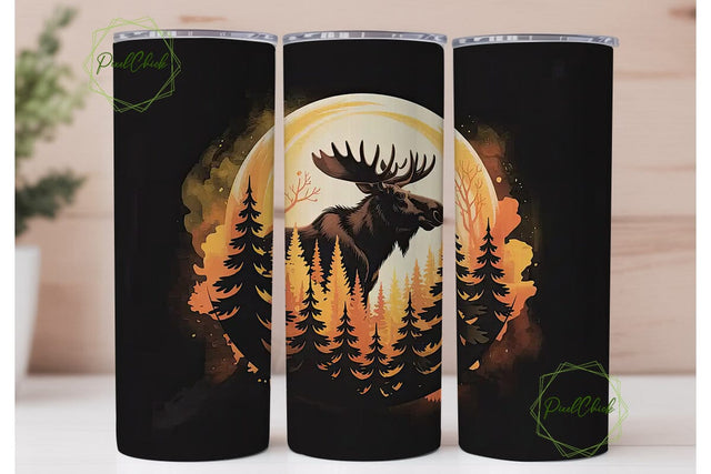 Mystical Moose 20oz Tumbler Wrap Sublimation PixelChick 