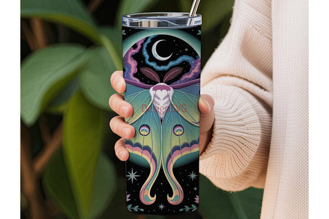 Mystical Moth 20oz Tumbler Wrap Sublimation DesignSVG 