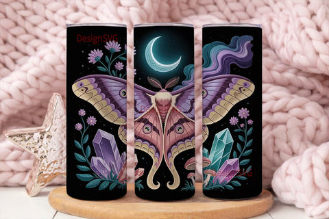 Mystical Moth 20oz Tumbler Wrap Sublimation DesignSVG 