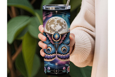 Mystical Moth 20oz Tumbler Wrap Sublimation DesignSVG 