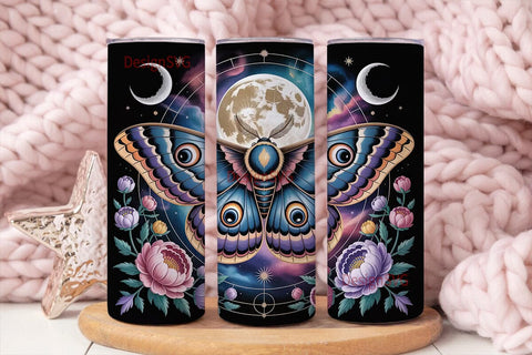 Mystical Moth 20oz Tumbler Wrap Sublimation DesignSVG 
