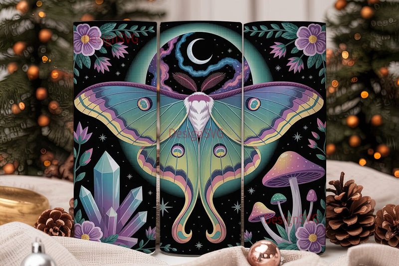 Mystical Moth 20oz Tumbler Wrap Sublimation DesignSVG 