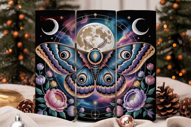 Mystical Moth 20oz Tumbler Wrap Sublimation DesignSVG 