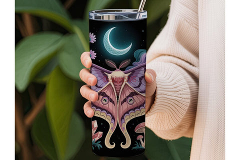 Mystical Moth 20oz Tumbler Wrap Sublimation DesignSVG 
