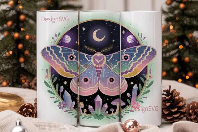 Mystical Moth 20oz Tumbler Wrap Sublimation DesignSVG 