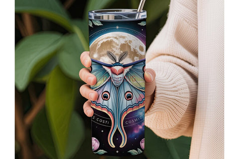 Mystical Moth 20oz Tumbler Wrap Sublimation DesignSVG 