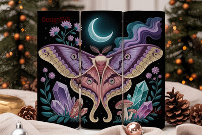 Mystical Moth 20oz Tumbler Wrap Sublimation DesignSVG 