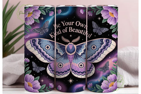 Mystical Moth 20oz Tumbler Wrap Sublimation PixelChick 
