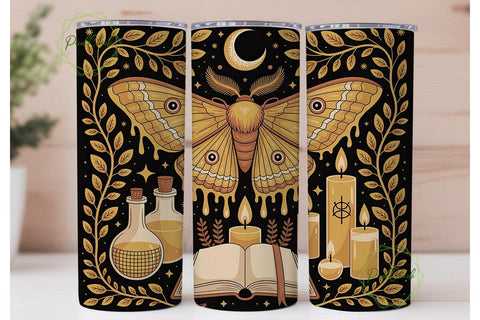 Mystical Moth & Candle 20oz Wrap Sublimation PixelChick 