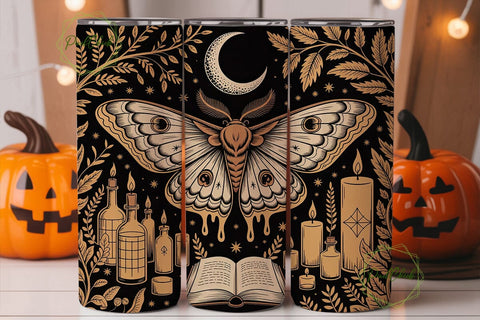 Mystical Moth & Candle 20oz Wrap Sublimation PixelChick 