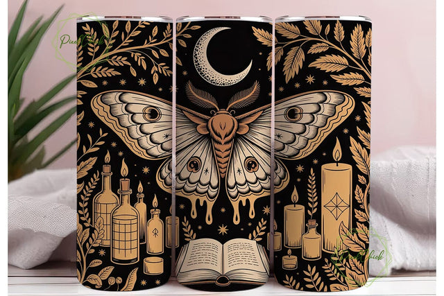 Mystical Moth & Candle 20oz Wrap Sublimation PixelChick 