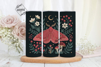 Mystical Moth Garden 20oz Tumbler Wrap Sublimation sassyprint 