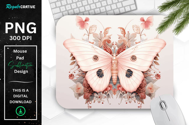 Mystical Moth Mouse pad Sublimation Regulrcrative 