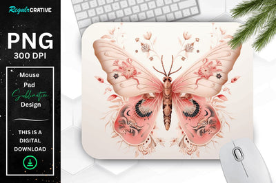 Mystical Moth Mouse pad Sublimation Regulrcrative 