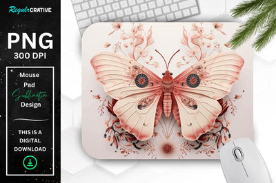 Mystical Moth Mouse pad Sublimation Regulrcrative 