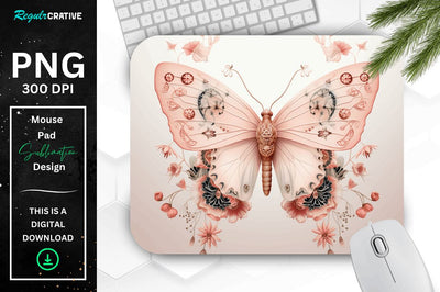 Mystical Moth Mouse pad Sublimation Regulrcrative 