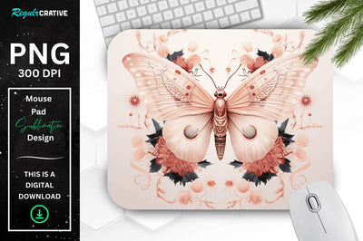 Mystical Moth Mouse pad Sublimation Regulrcrative 