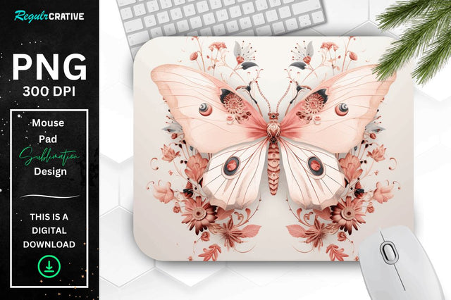 Mystical Moth Mouse pad Sublimation Regulrcrative 