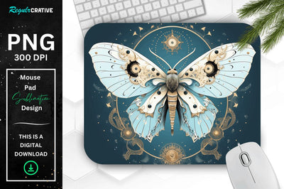 Mystical Moth Mouse pad Sublimation Regulrcrative 
