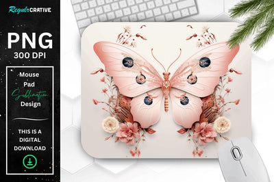 Mystical Moth Mouse pad Sublimation Regulrcrative 