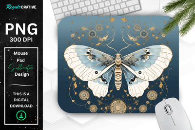 Mystical Moth Mouse pad Sublimation Regulrcrative 